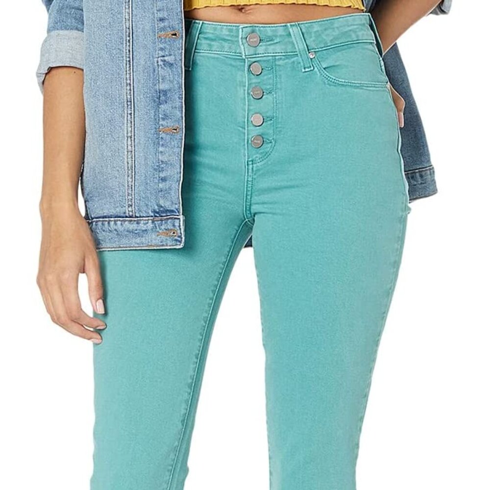 Paige Cindy w/ Exposed Buttonfly in Vintage Daytime Blue Sz 30